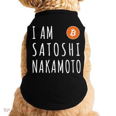 I Am Satoshi Nakamoto Fun Bitcoin Creator Meme Doggie Tank