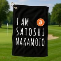 I Am Satoshi Nakamoto Fun Bitcoin Creator Meme Golf Towel thumb 1