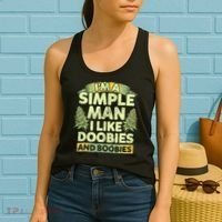 I'm A Simple Man I Like Doobies And Boobies Weed 420 Women's Tank Top thumb 2