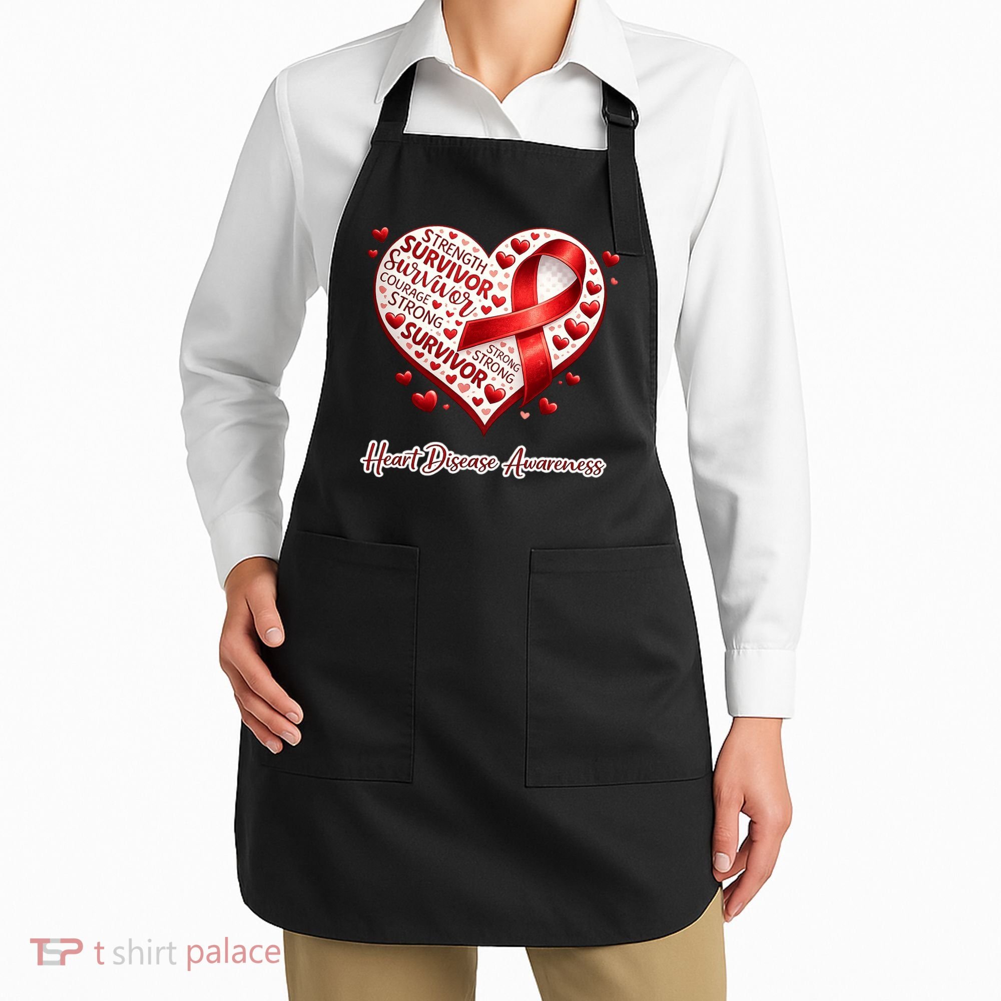 I'm A Survivor Heart Disease Awareness Red Ribbon CHD Apron