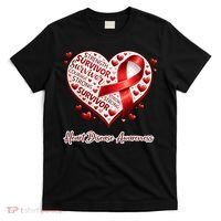 I'm A Survivor Heart Disease Awareness Red Ribbon CHD T-Shirt thumb 0