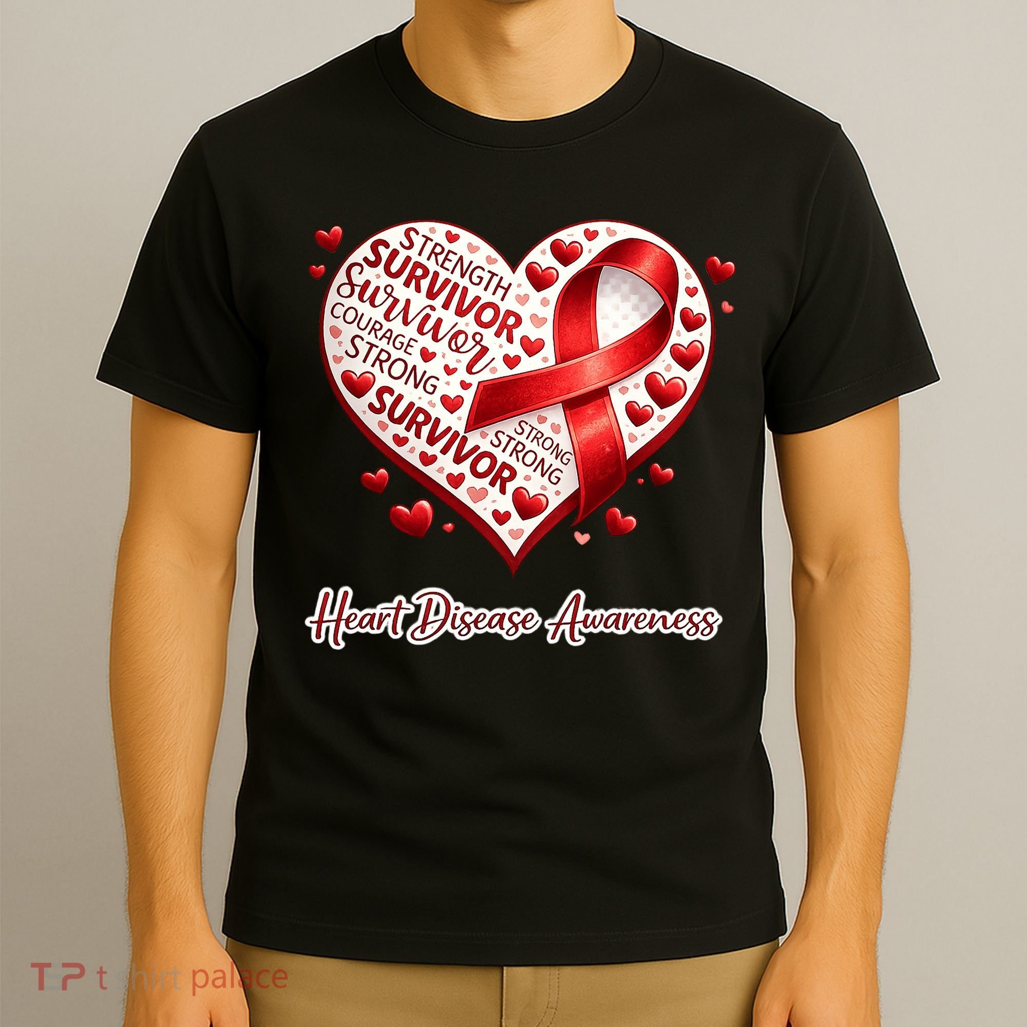 I'm A Survivor Heart Disease Awareness Red Ribbon CHD T-Shirt