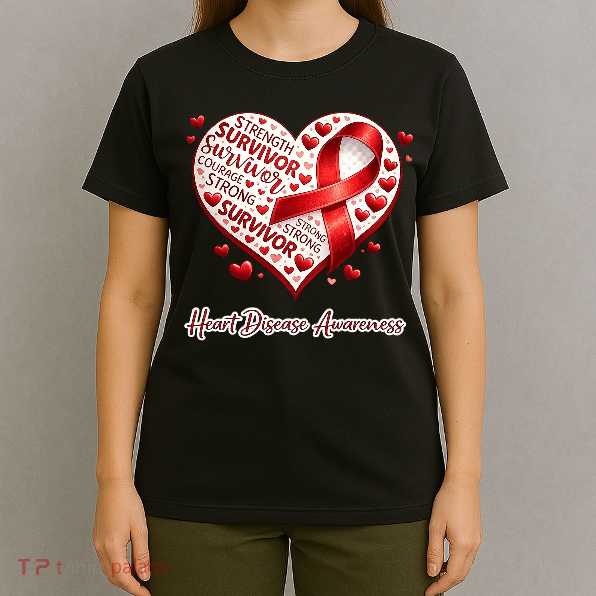 I'm A Survivor Heart Disease Awareness Red Ribbon CHD T-Shirt