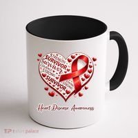 I'm A Survivor Heart Disease Awareness Red Ribbon CHD Coffee Mug thumb 1