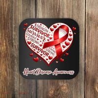 I'm A Survivor Heart Disease Awareness Red Ribbon CHD Coaster thumb 0