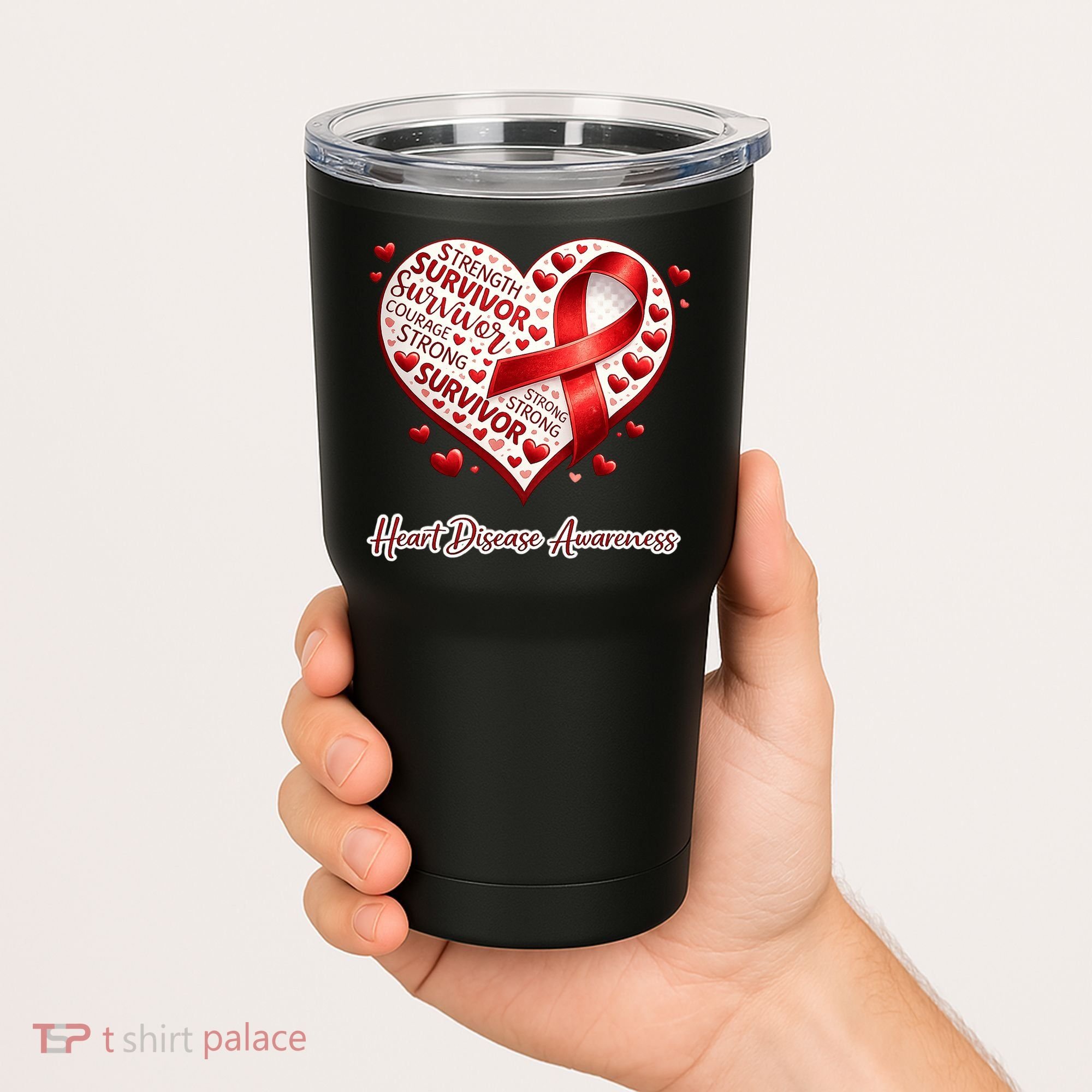 I'm A Survivor Heart Disease Awareness Red Ribbon CHD Tumbler