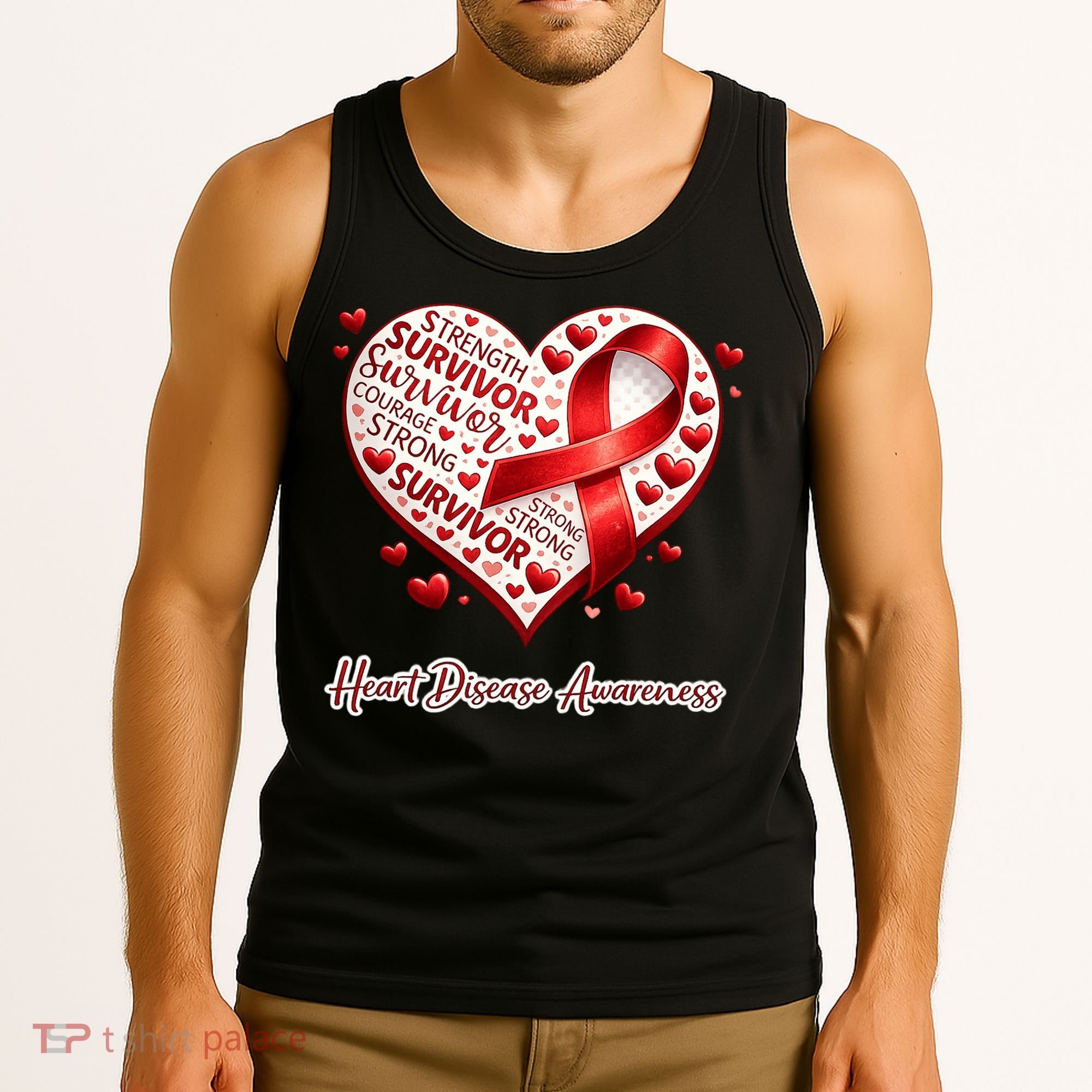I'm A Survivor Heart Disease Awareness Red Ribbon CHD Tank Top