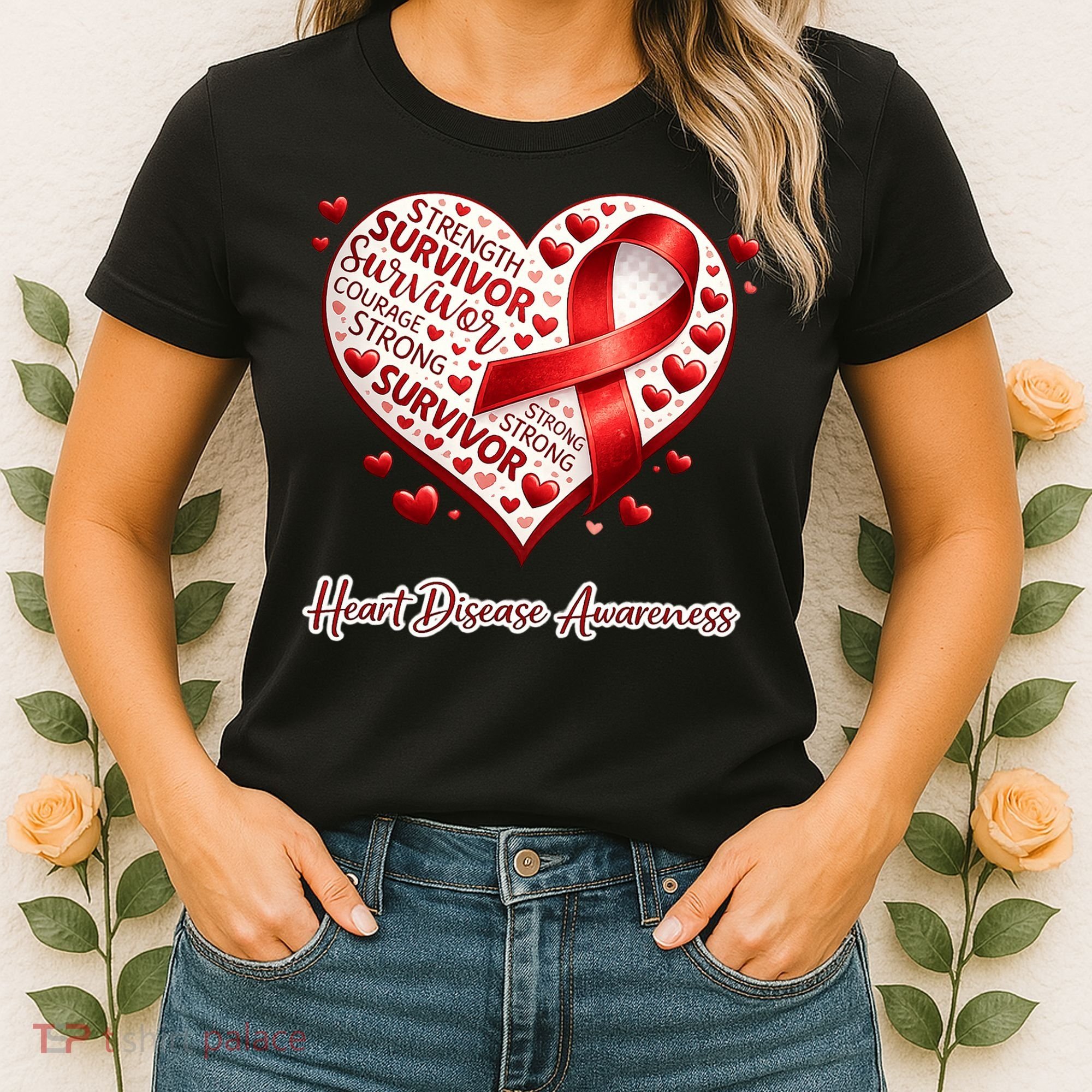 I'm A Survivor Heart Disease Awareness Red Ribbon CHD Women's T-Shirt