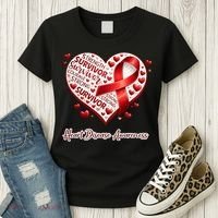 I'm A Survivor Heart Disease Awareness Red Ribbon CHD Women's T-Shirt thumb 3