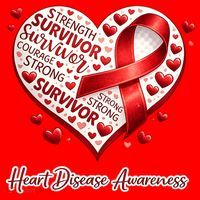 I'm A Survivor Heart Disease Awareness Red Ribbon CHD Santa Hat thumb 1