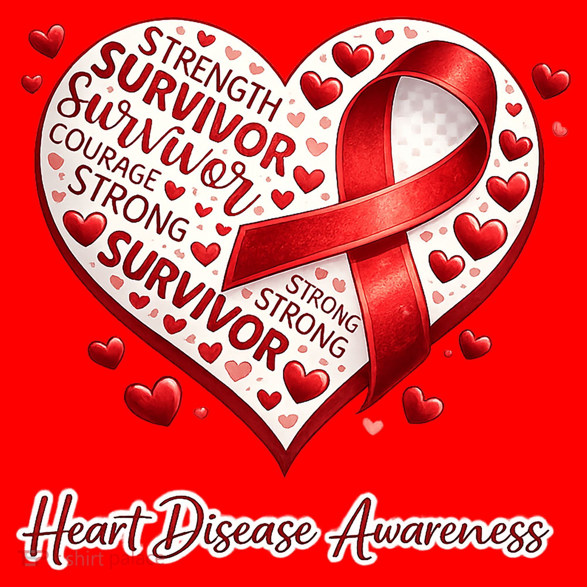 I'm A Survivor Heart Disease Awareness Red Ribbon CHD Santa Hat