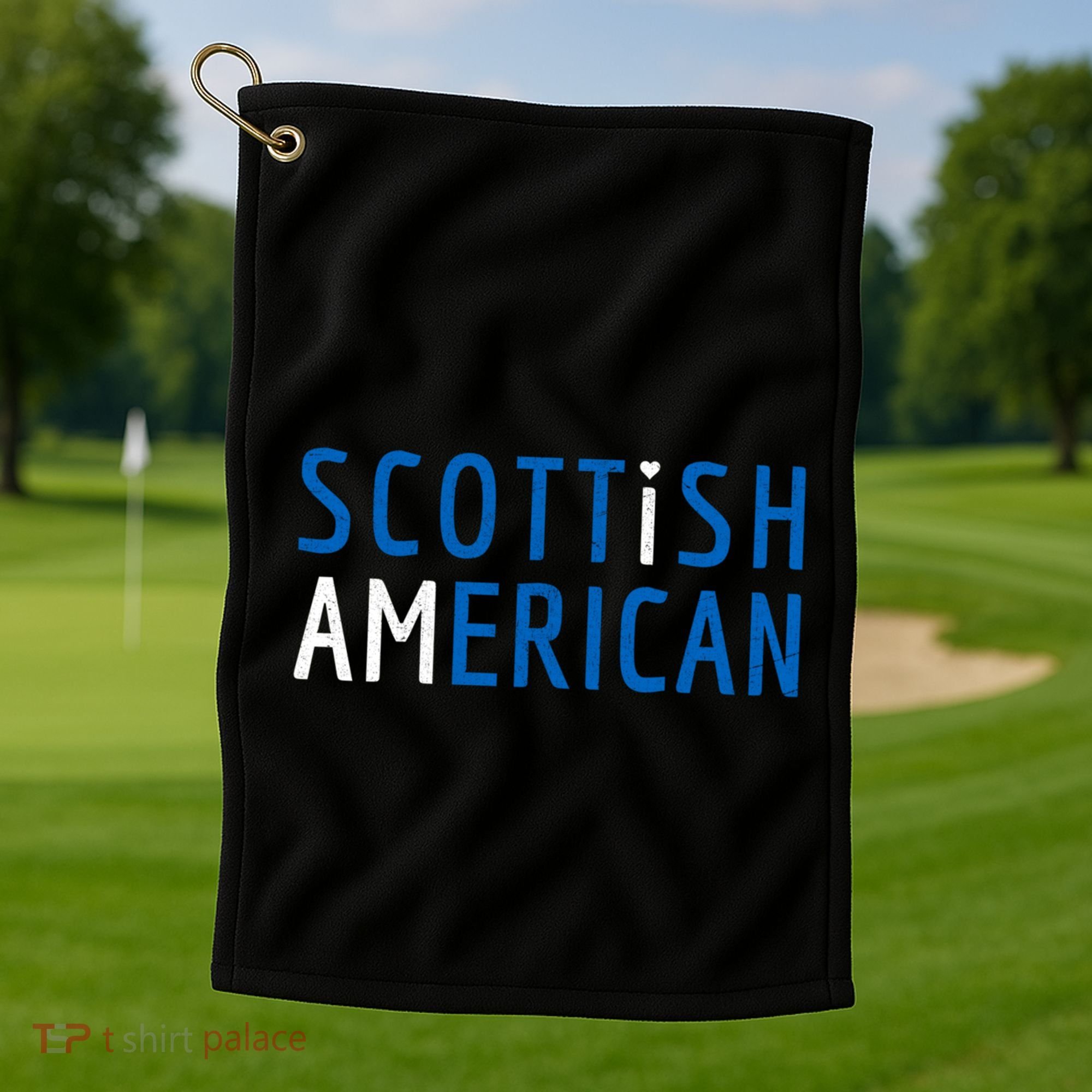 I Am Scottish American Gift Scotland And America Pride Gift Golf Towel