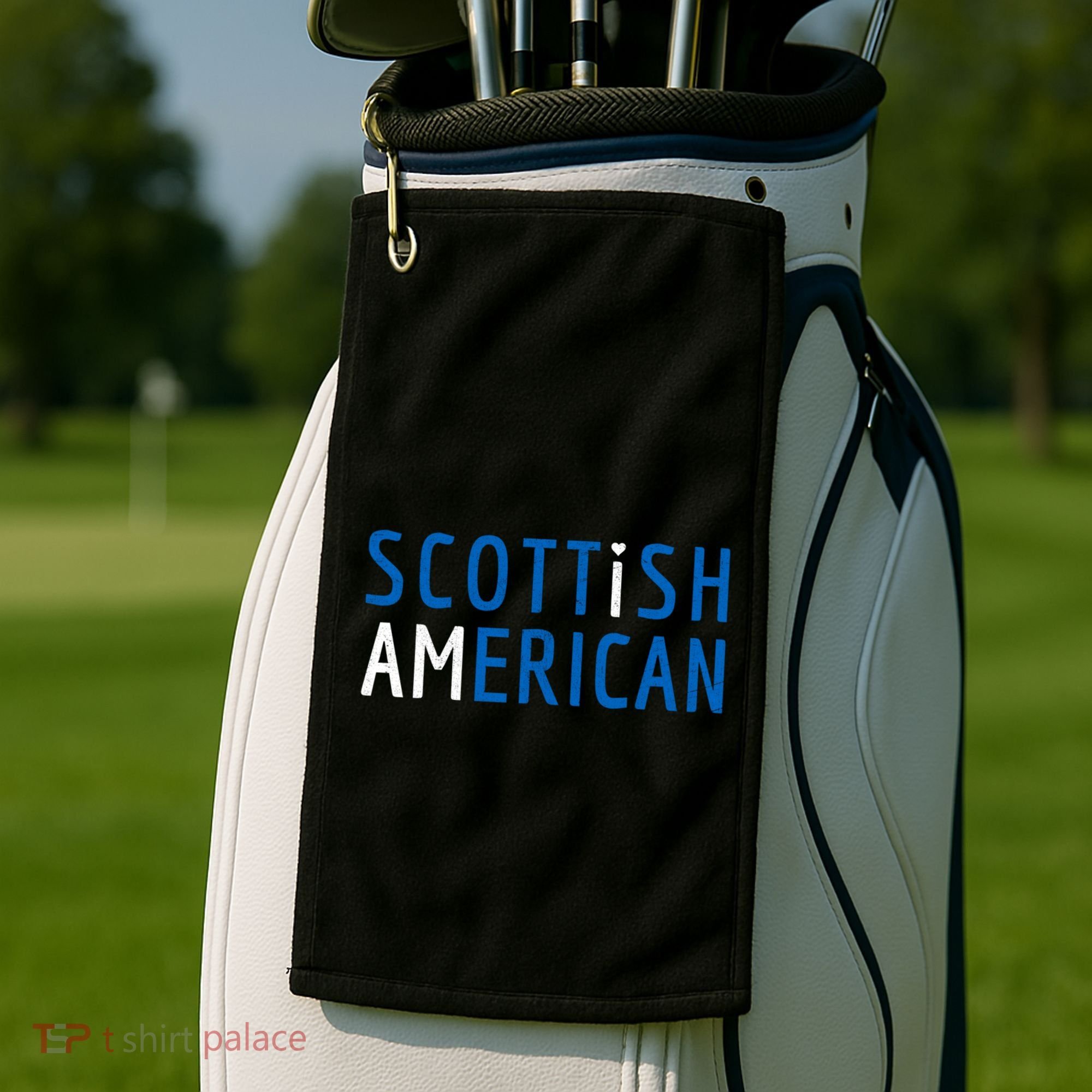 I Am Scottish American Gift Scotland And America Pride Gift Golf Towel