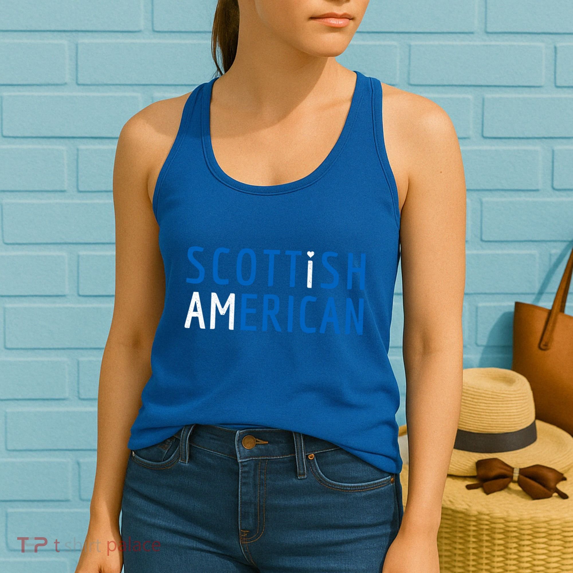 I Am Scottish American Gift Scotland And America Pride Gift Women's Tank Top