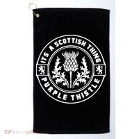 ItS A Scottish Thing Purple Thistle Golf Towel thumb 0