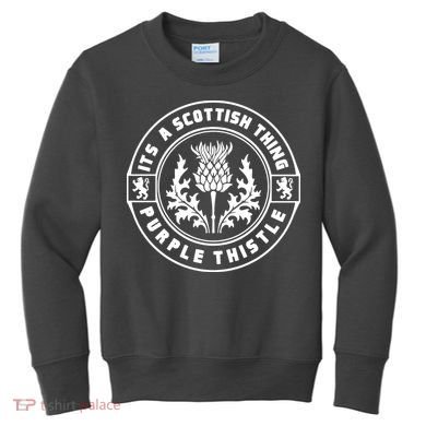 ItS A Scottish Thing Purple Thistle Kids Sweatshirt