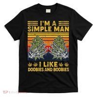 IM A Simple Man I Like Doobies And Boobies Vintage T-Shirt thumb 0