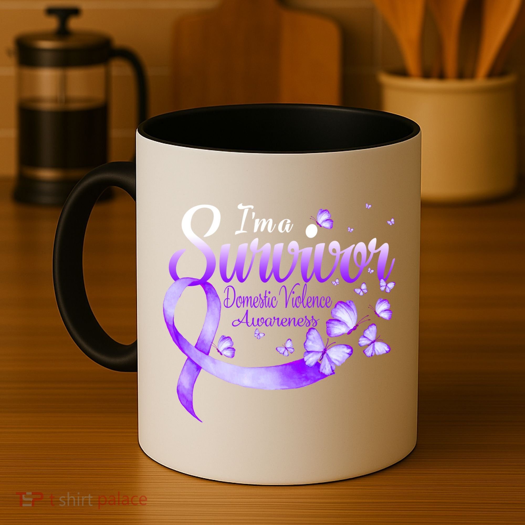 Im A Survivor Domestic Violence Awareness Butterfly Gift Coffee Mug