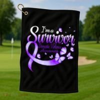 Im A Survivor Domestic Violence Awareness Butterfly Gift Golf Towel thumb 1