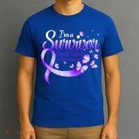 Im A Survivor Domestic Violence Awareness Butterfly Gift T-Shirt thumb 3