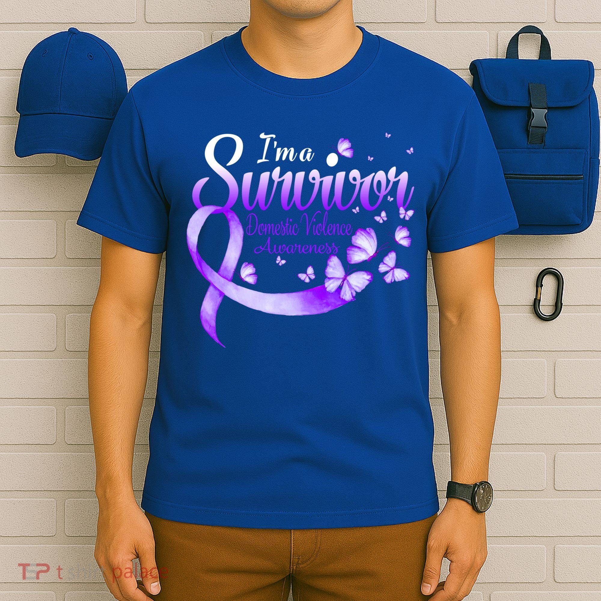 Im A Survivor Domestic Violence Awareness Butterfly Gift T-Shirt