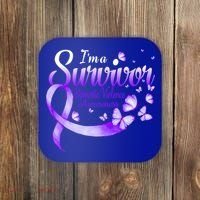 Im A Survivor Domestic Violence Awareness Butterfly Gift Coaster thumb 0