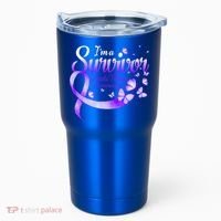Im A Survivor Domestic Violence Awareness Butterfly Gift Tumbler thumb 0