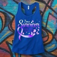 Im A Survivor Domestic Violence Awareness Butterfly Gift Women's Tank Top thumb 3