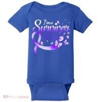 Im A Survivor Domestic Violence Awareness Butterfly Gift Baby Bodysuit thumb 0