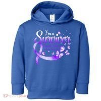 Im A Survivor Domestic Violence Awareness Butterfly Gift Toddler Hoodie thumb 0