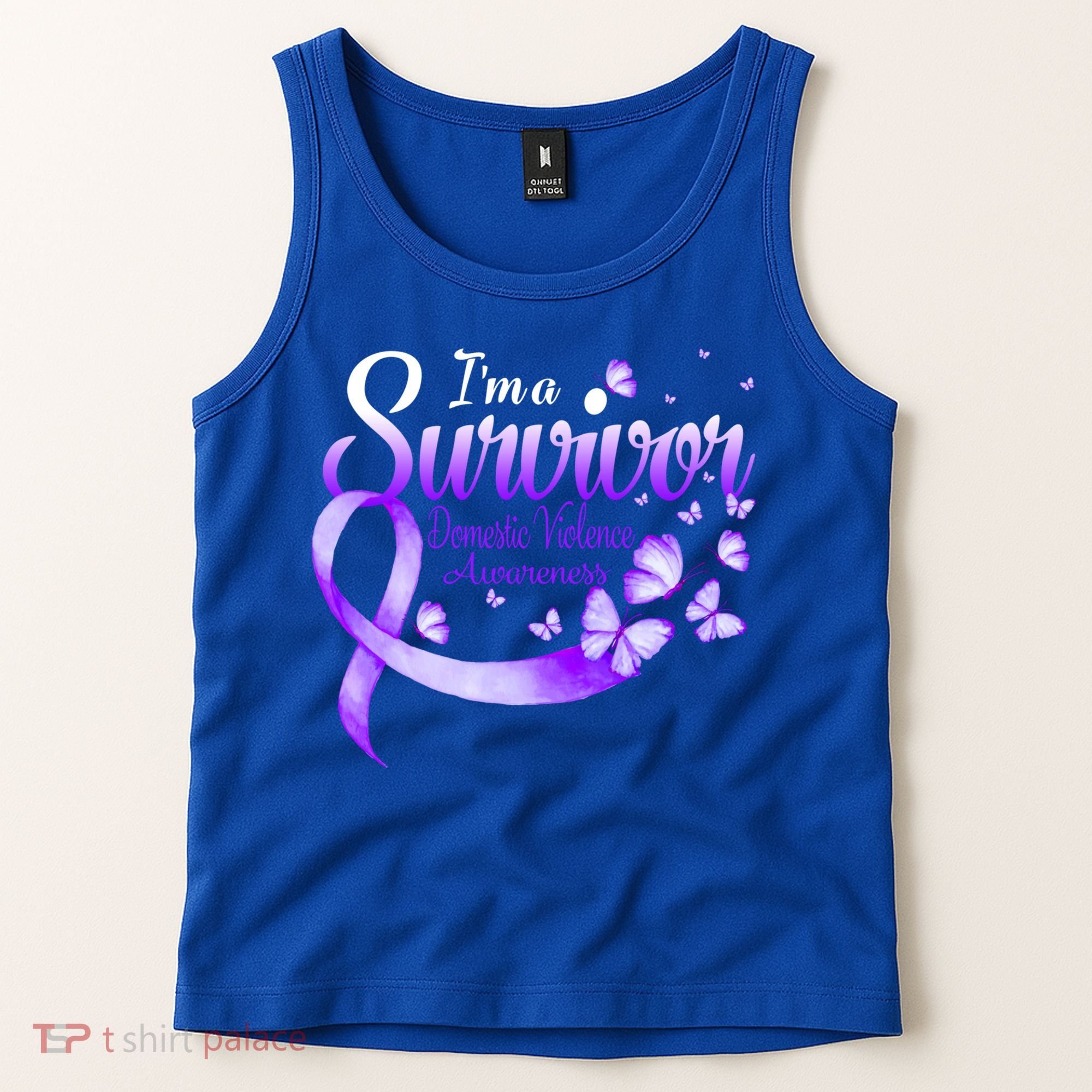 Im A Survivor Domestic Violence Awareness Butterfly Gift Tank Top