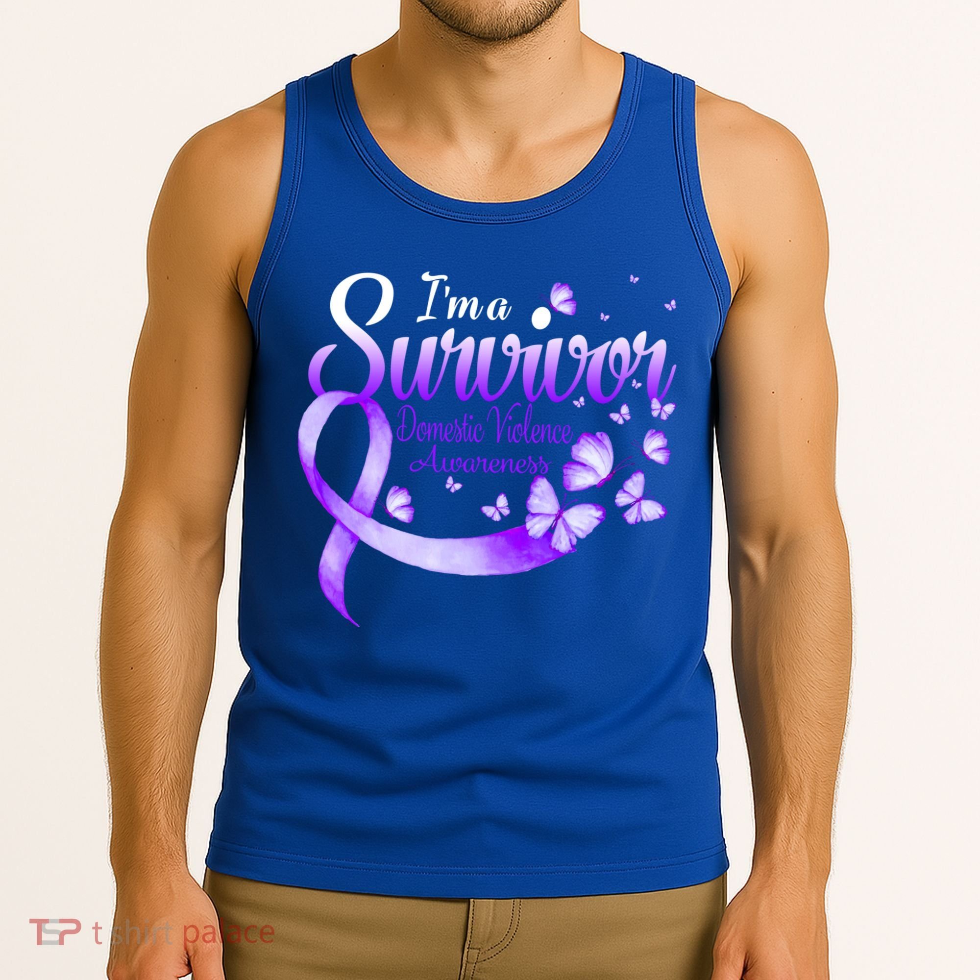 Im A Survivor Domestic Violence Awareness Butterfly Gift Tank Top