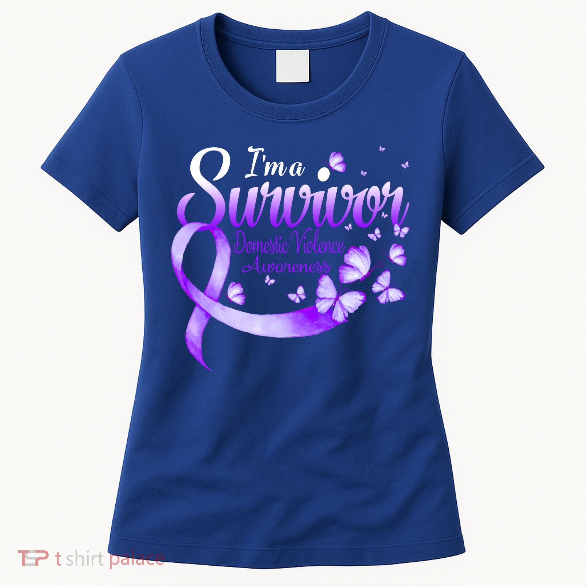 Im A Survivor Domestic Violence Awareness Butterfly Gift Women's T-Shirt