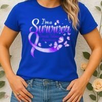 Im A Survivor Domestic Violence Awareness Butterfly Gift Women's T-Shirt thumb 2