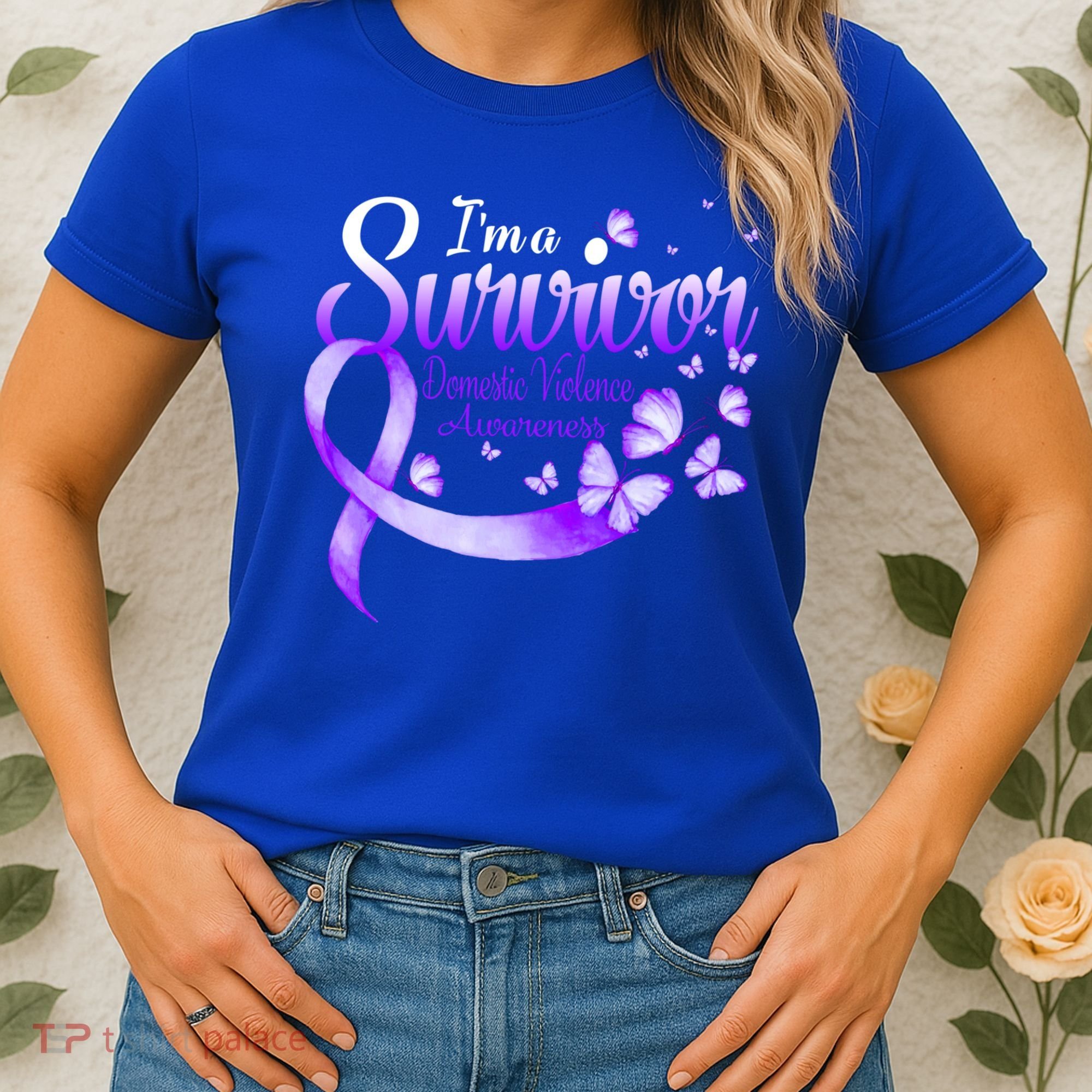 Im A Survivor Domestic Violence Awareness Butterfly Gift Women's T-Shirt