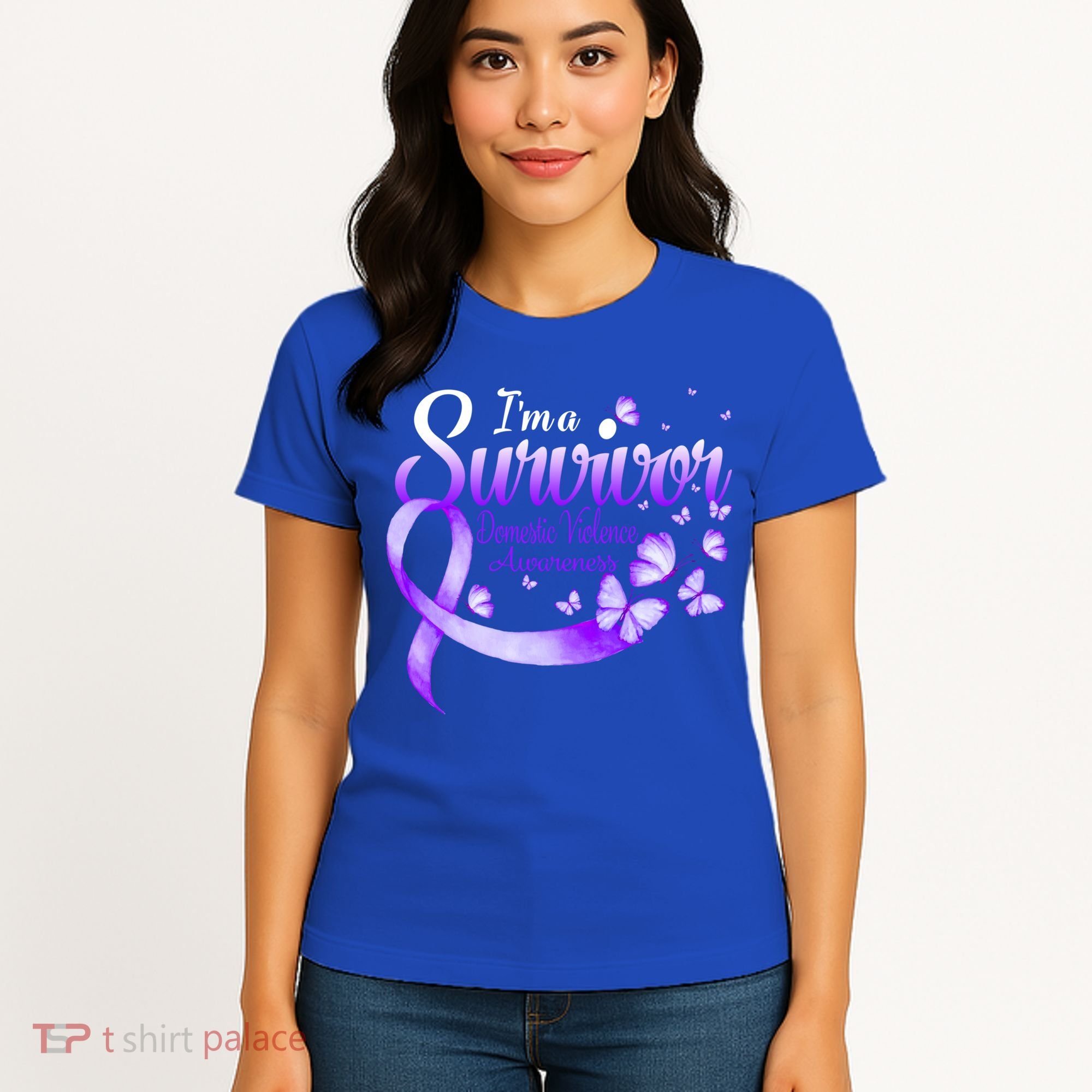 Im A Survivor Domestic Violence Awareness Butterfly Gift Women's T-Shirt