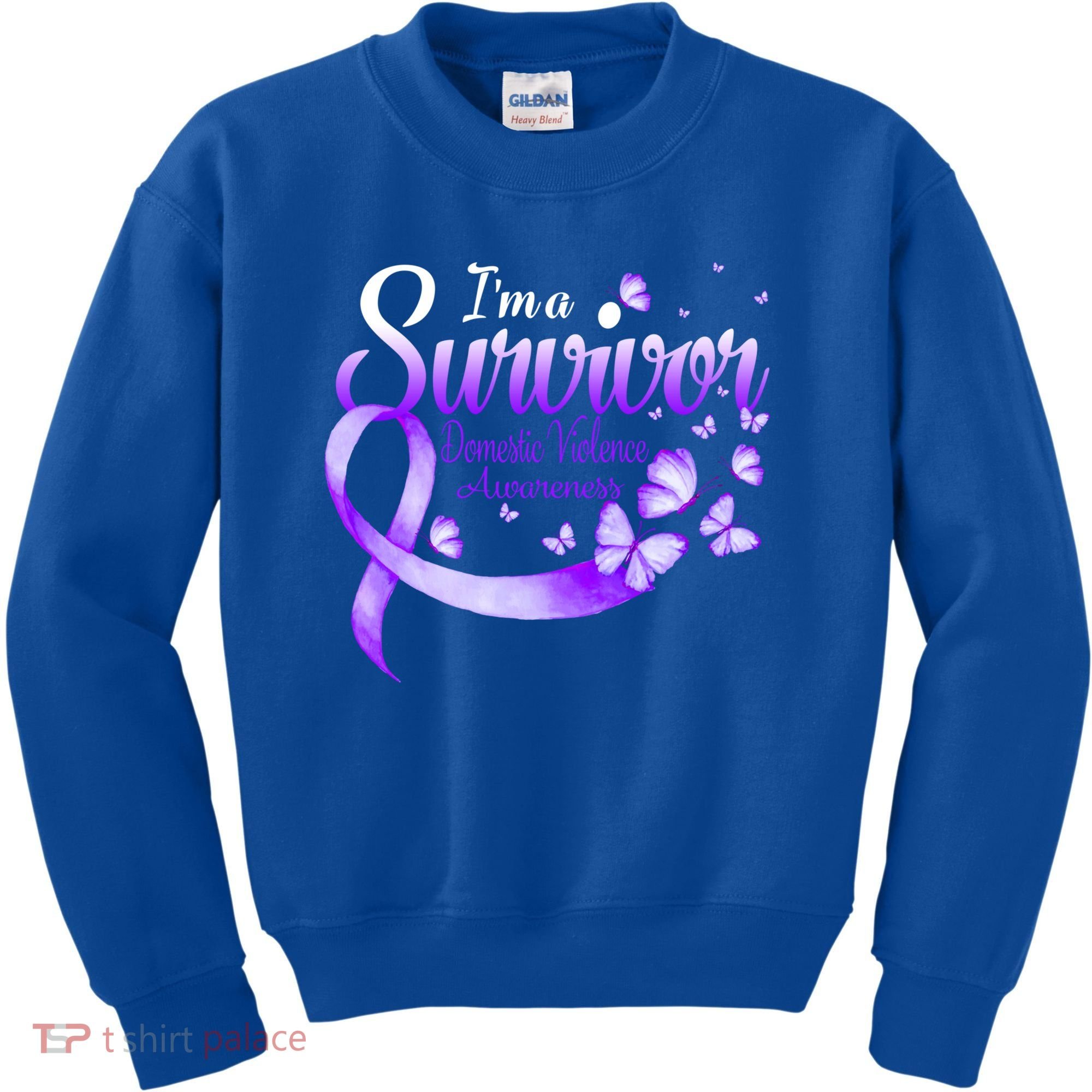 Im A Survivor Domestic Violence Awareness Butterfly Gift Kids Sweatshirt