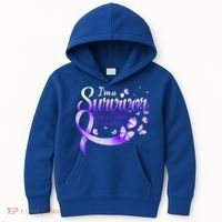 Im A Survivor Domestic Violence Awareness Butterfly Gift Kids Hoodie thumb 0