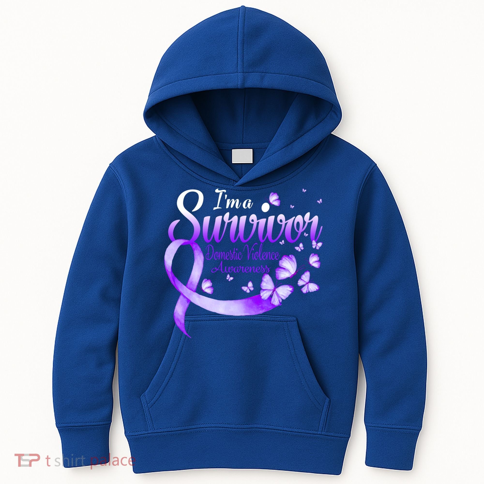 Im A Survivor Domestic Violence Awareness Butterfly Gift Kids Hoodie