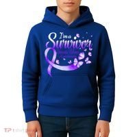 Im A Survivor Domestic Violence Awareness Butterfly Gift Kids Hoodie thumb 4