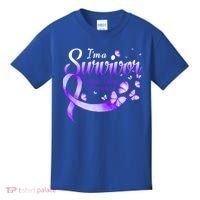 Im A Survivor Domestic Violence Awareness Butterfly Gift Kids T-Shirt thumb 0