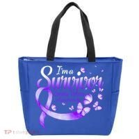 Im A Survivor Domestic Violence Awareness Butterfly Gift Tote Bag thumb 0