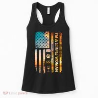 I'm A Simple Woman Camping Wine Flip Flops Gift Dog Camp Usa Flag Gift Women's Tank Top thumb 0