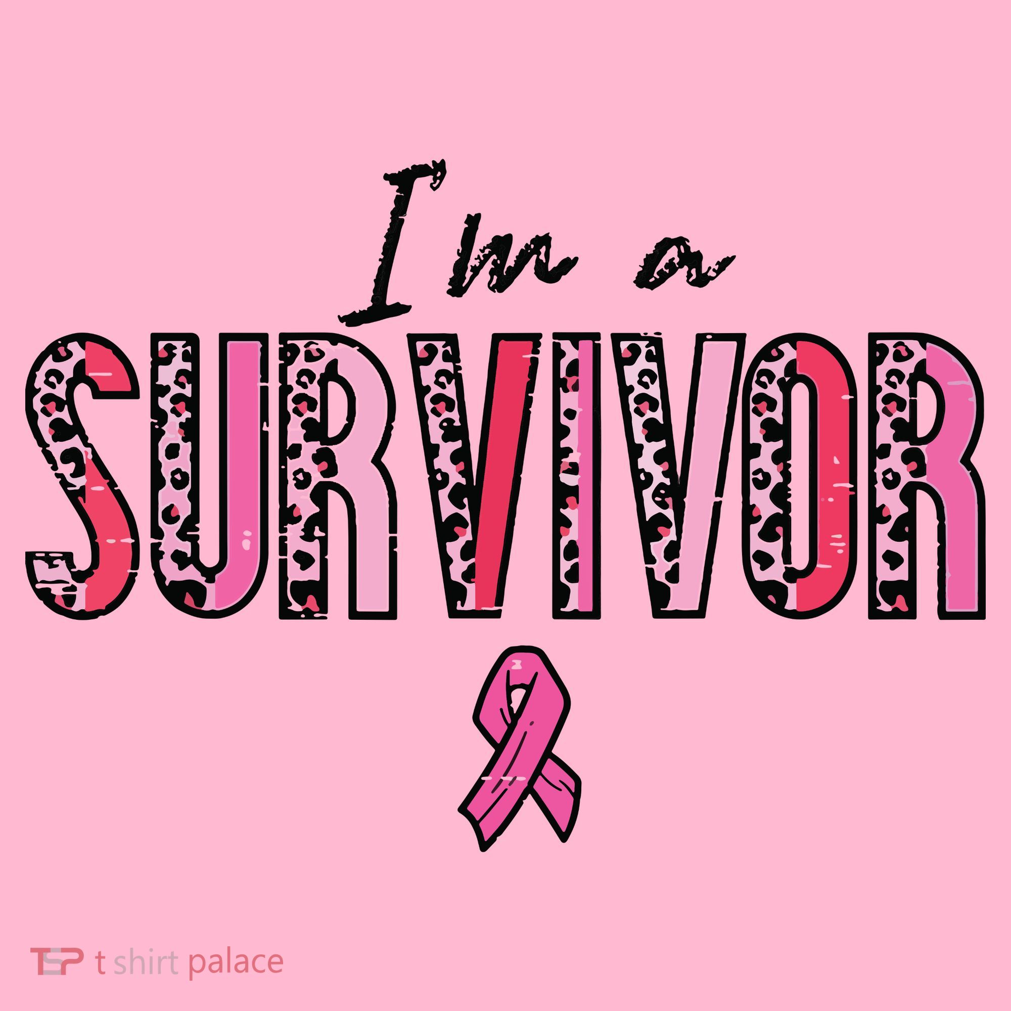 Im A Survivor Leopard Retro Breast Cancer Awareness Coaster