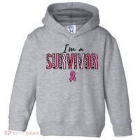 Im A Survivor Leopard Retro Breast Cancer Awareness Toddler Hoodie thumb 0