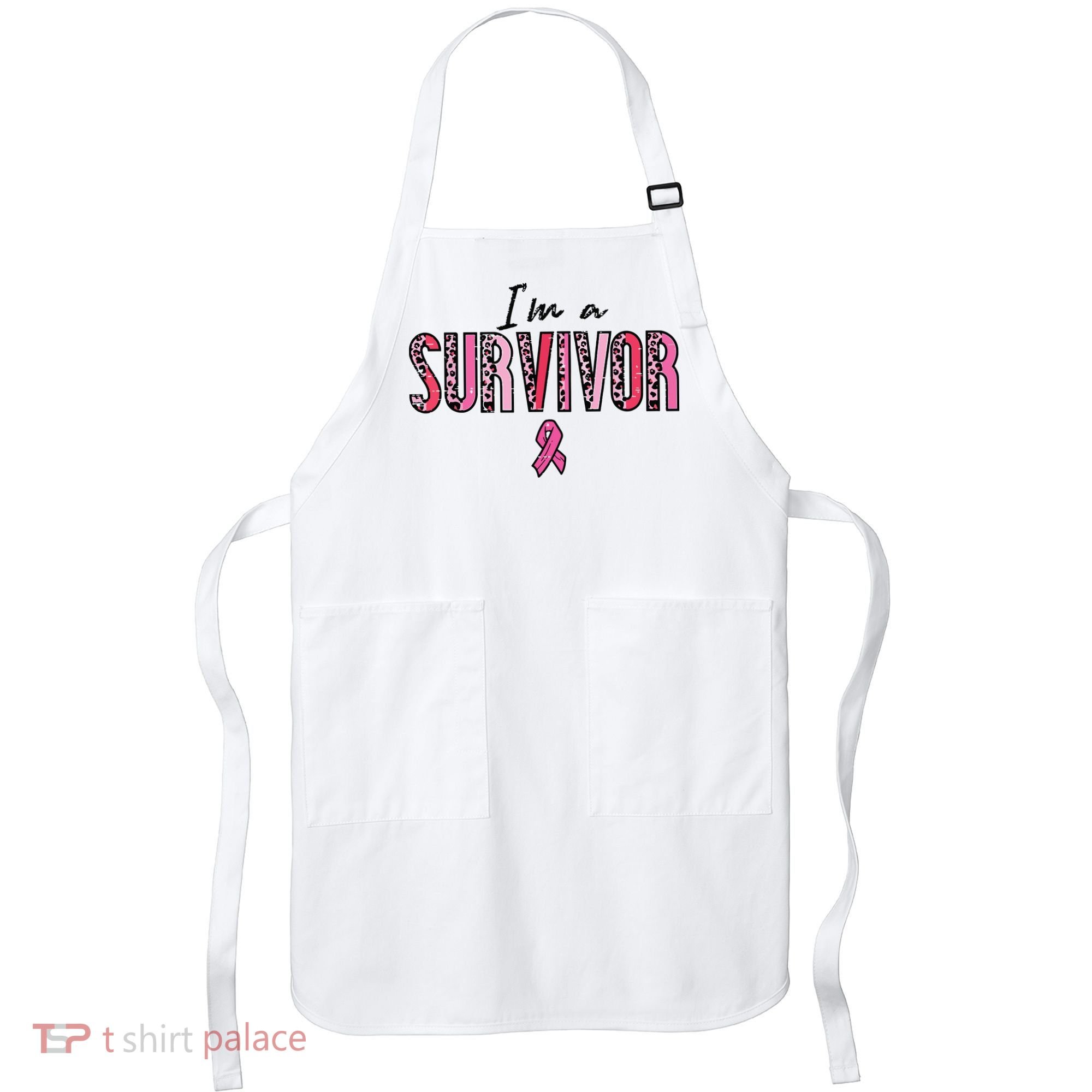 Im A Survivor Leopard Retro Breast Cancer Awareness Apron