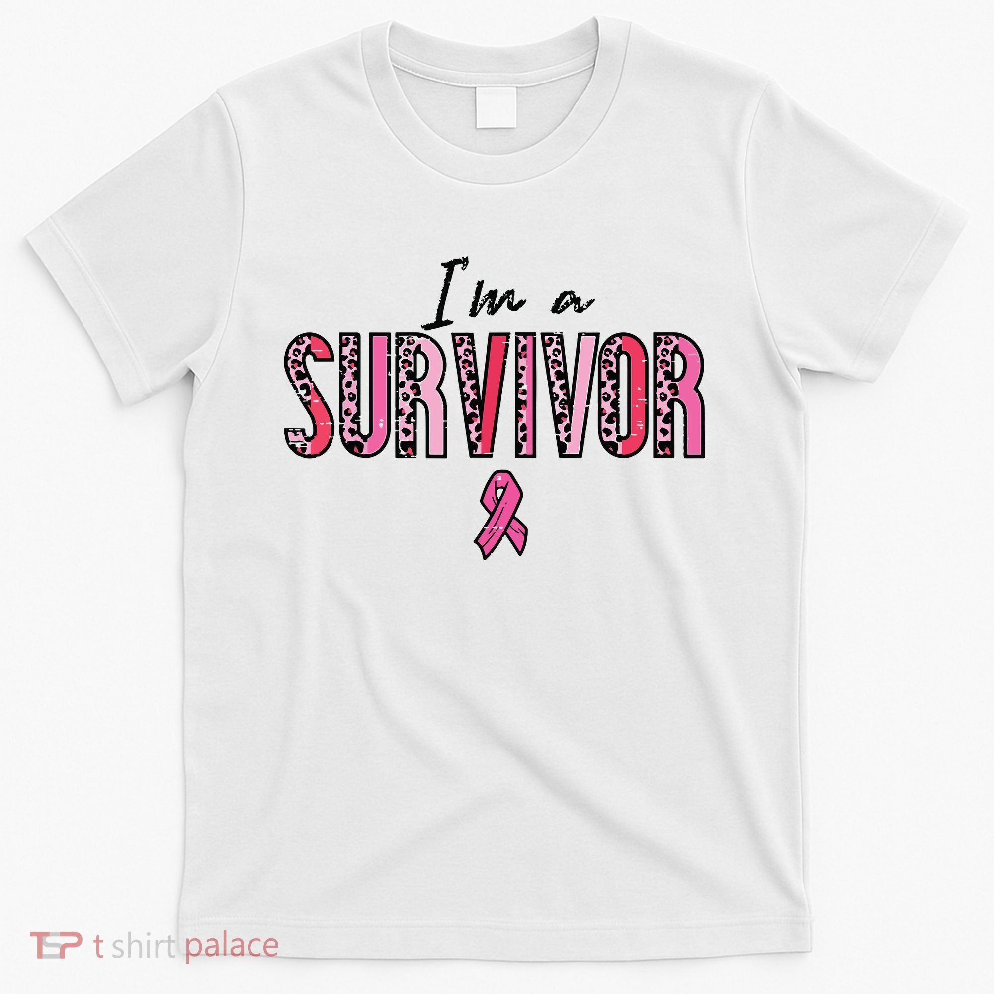 Im A Survivor Leopard Retro Breast Cancer Awareness T-Shirt
