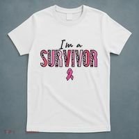Im A Survivor Leopard Retro Breast Cancer Awareness T-Shirt thumb 5