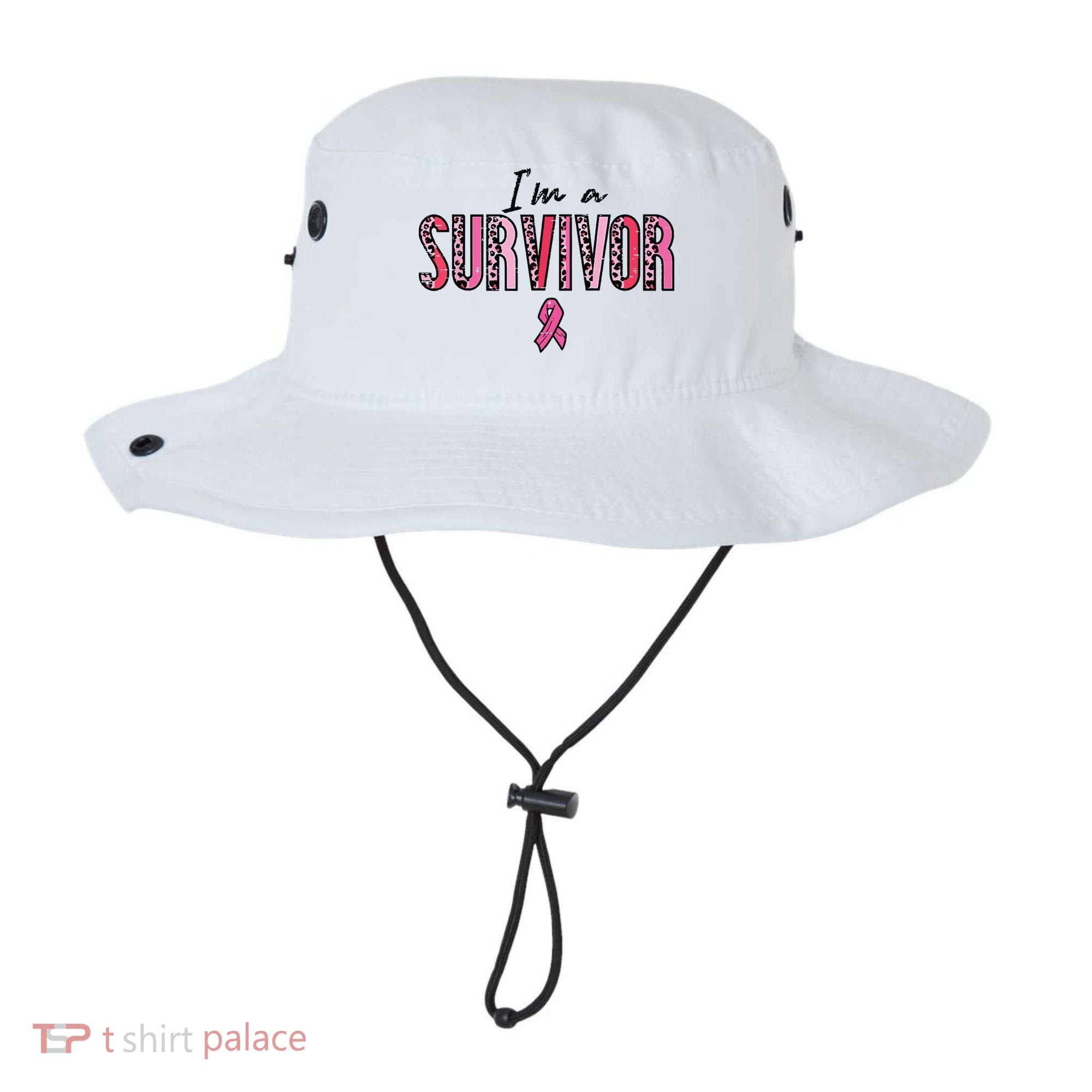 Im A Survivor Leopard Retro Breast Cancer Awareness Bucket Hat