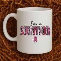Im A Survivor Leopard Retro Breast Cancer Awareness Coffee Mug thumb 2